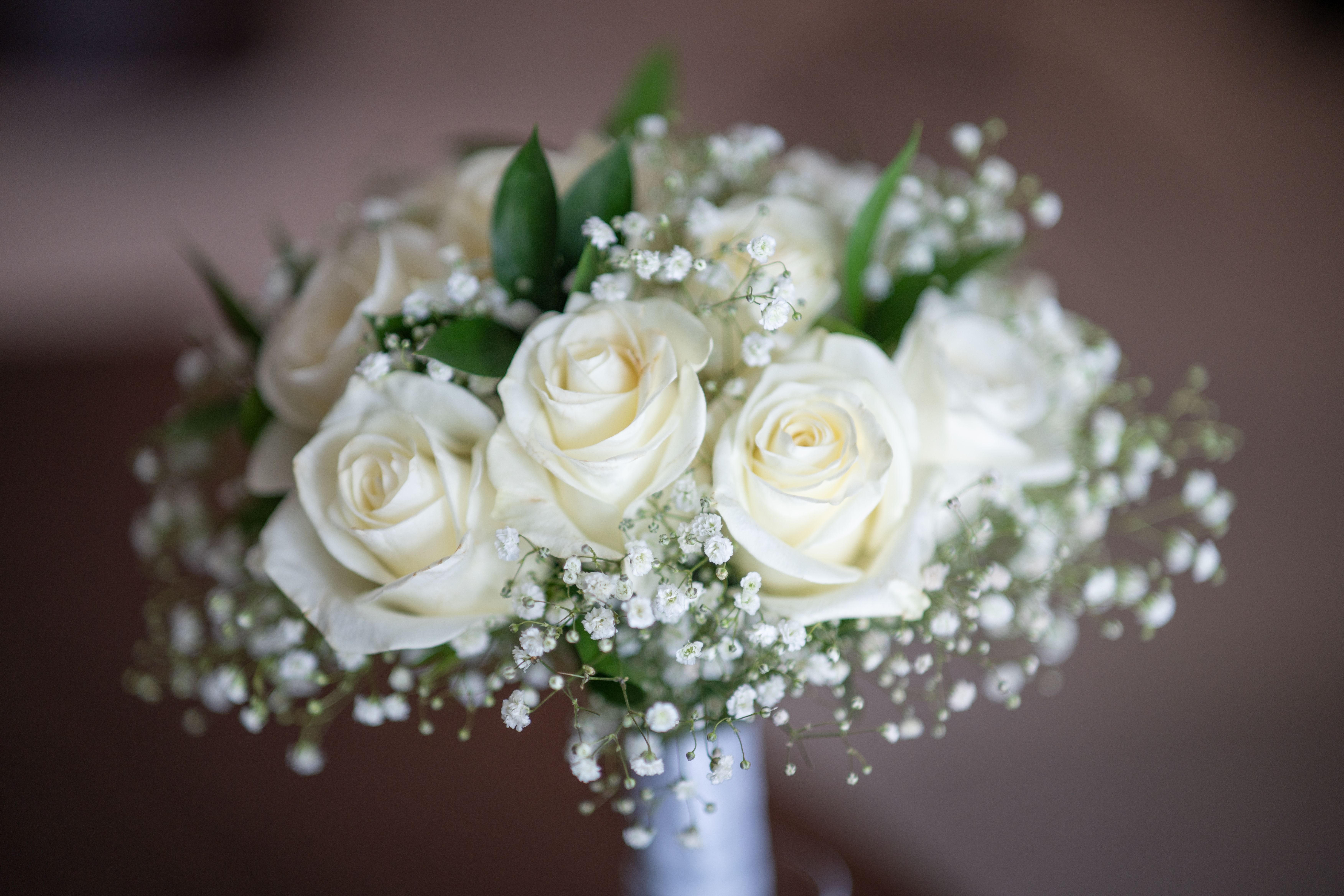 An artful bridal bouquet in soft light