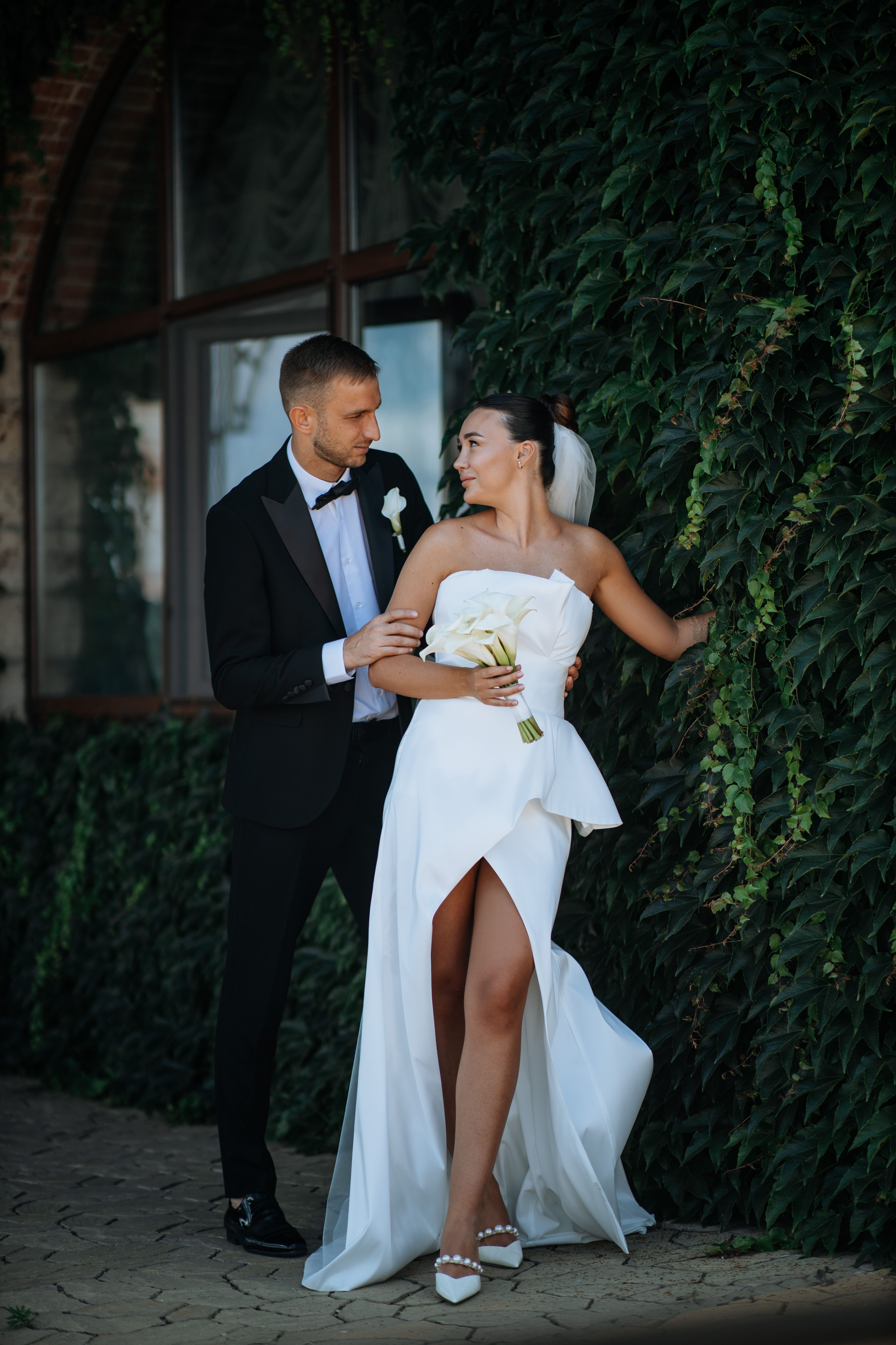 A bride in a luminous wedding portrait