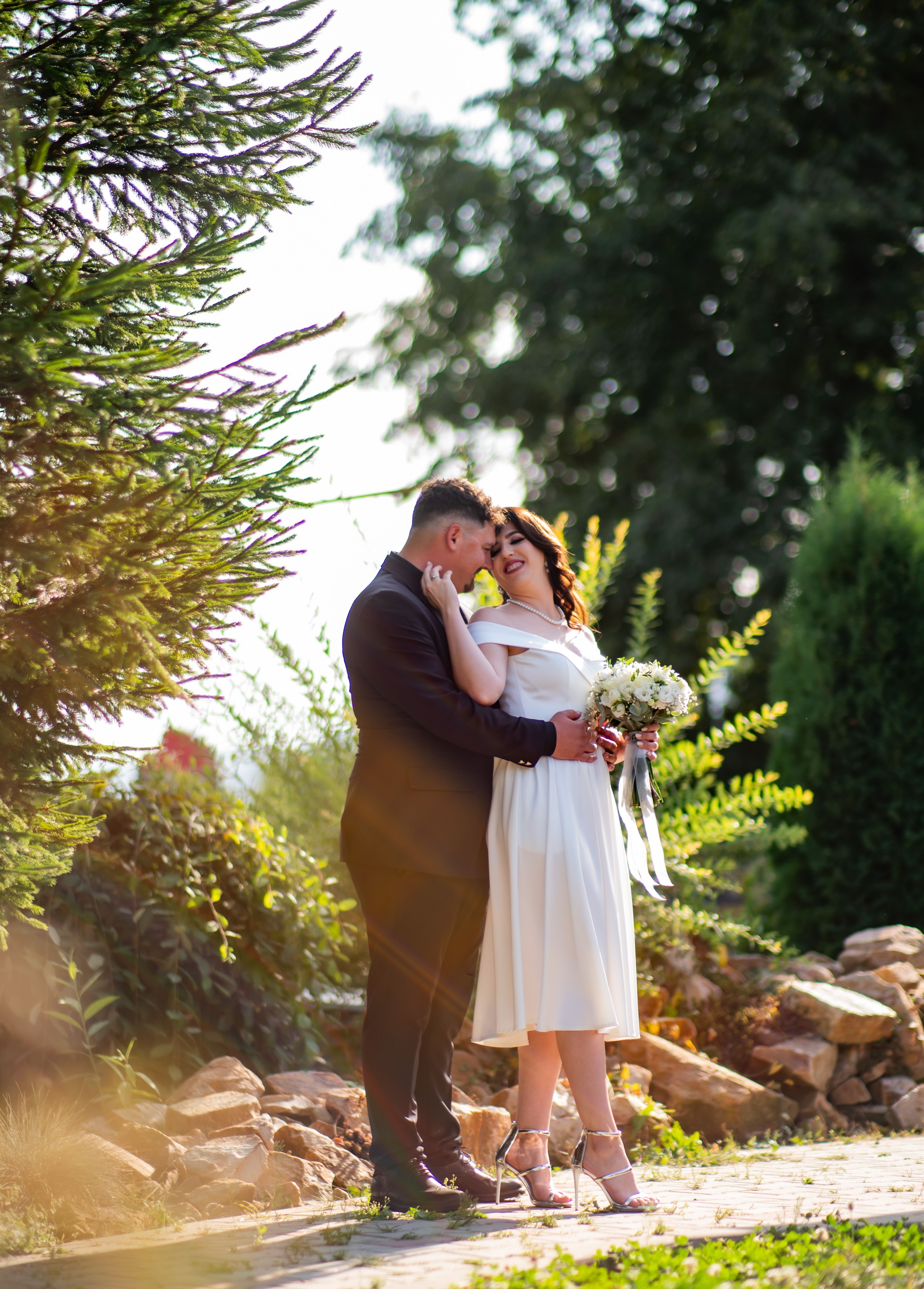 A cinematic wedding portrait