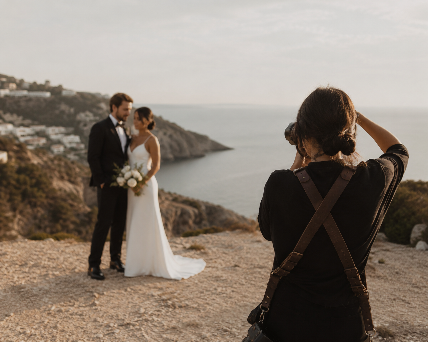 Emilia Frank working quietly during a wedding