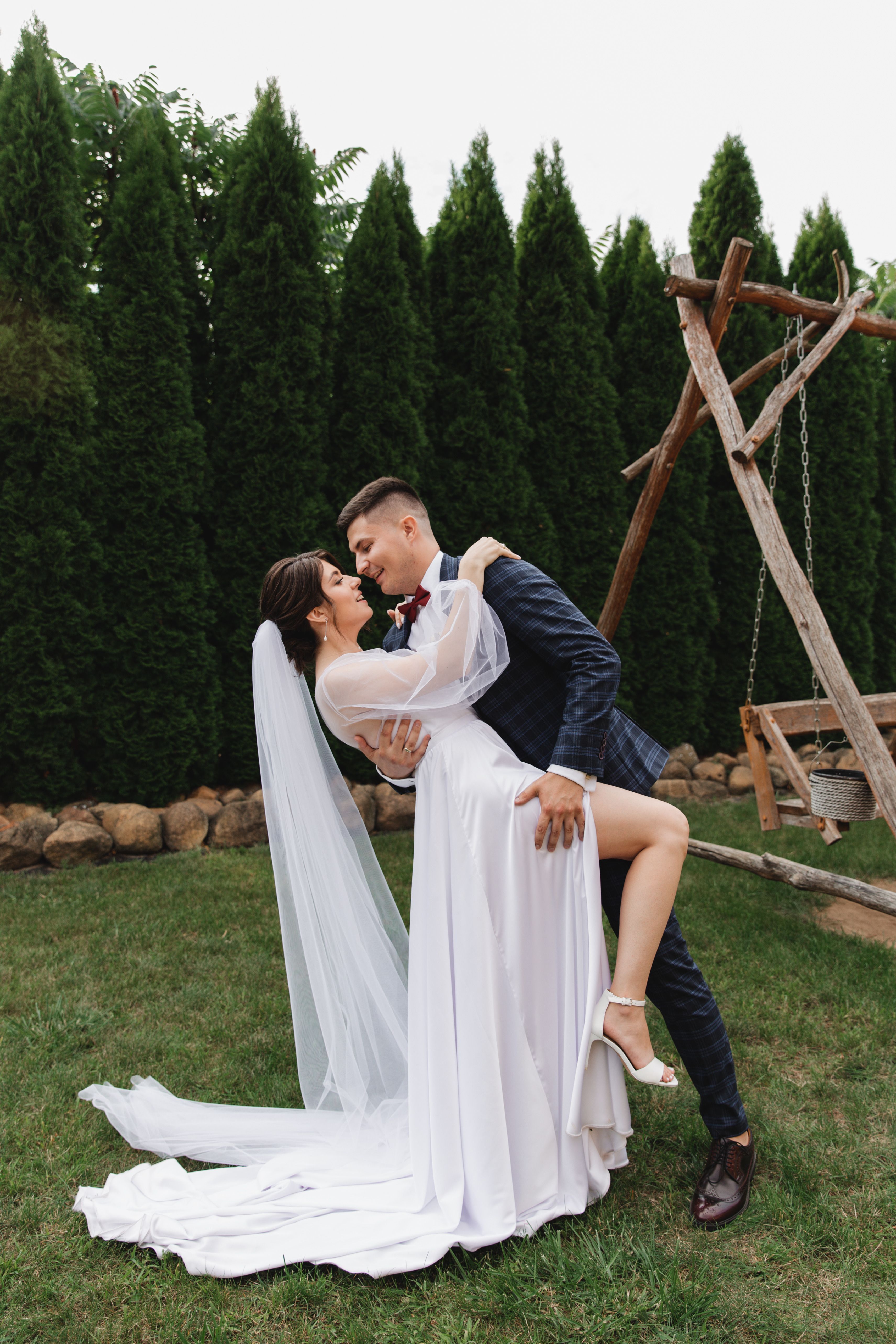 An intimate wedding portrait